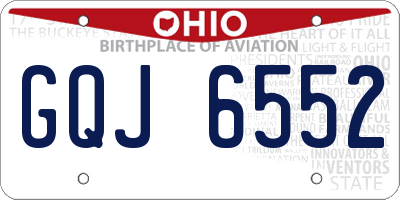 OH license plate GQJ6552