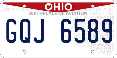 OH license plate GQJ6589