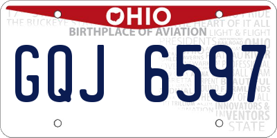 OH license plate GQJ6597