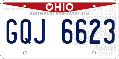 OH license plate GQJ6623