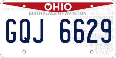 OH license plate GQJ6629