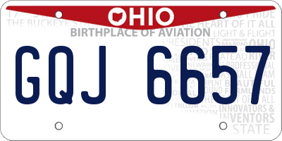OH license plate GQJ6657