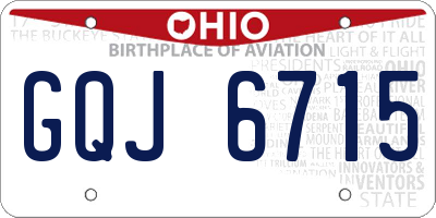 OH license plate GQJ6715