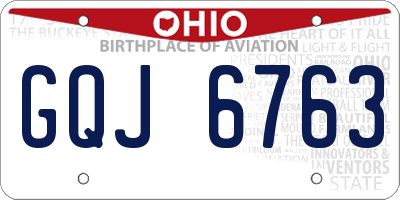 OH license plate GQJ6763