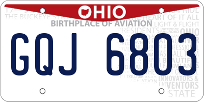 OH license plate GQJ6803