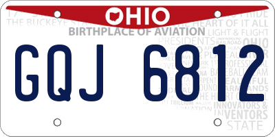 OH license plate GQJ6812