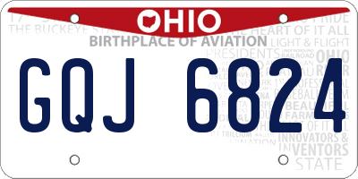 OH license plate GQJ6824