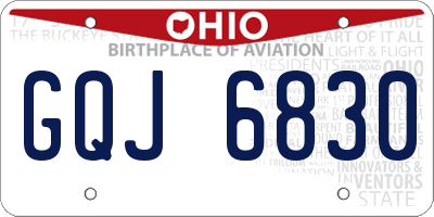 OH license plate GQJ6830