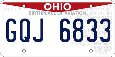 OH license plate GQJ6833