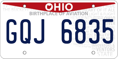 OH license plate GQJ6835