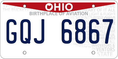 OH license plate GQJ6867