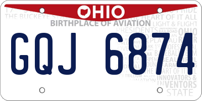 OH license plate GQJ6874