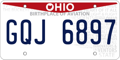 OH license plate GQJ6897