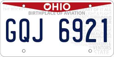 OH license plate GQJ6921