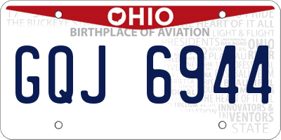 OH license plate GQJ6944