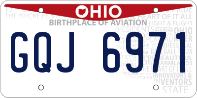 OH license plate GQJ6971