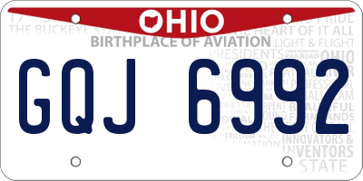 OH license plate GQJ6992