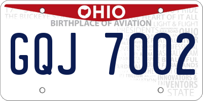 OH license plate GQJ7002
