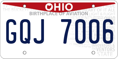 OH license plate GQJ7006