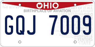 OH license plate GQJ7009