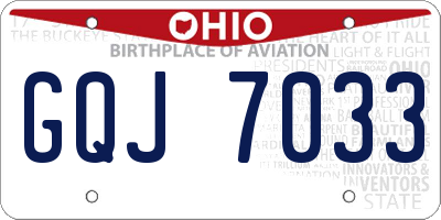 OH license plate GQJ7033