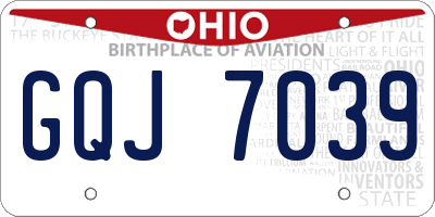 OH license plate GQJ7039
