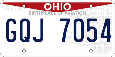 OH license plate GQJ7054