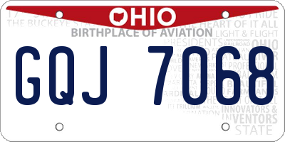 OH license plate GQJ7068