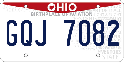 OH license plate GQJ7082