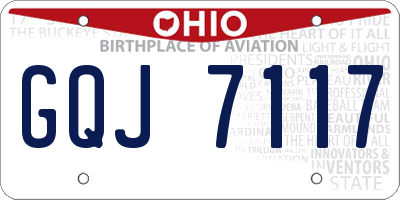 OH license plate GQJ7117
