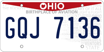OH license plate GQJ7136