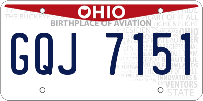 OH license plate GQJ7151