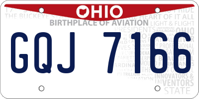 OH license plate GQJ7166