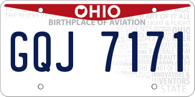 OH license plate GQJ7171