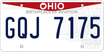 OH license plate GQJ7175