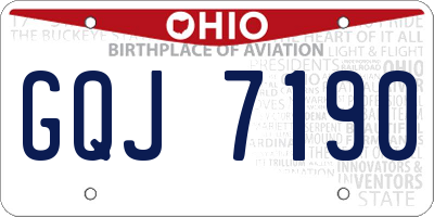 OH license plate GQJ7190