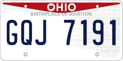 OH license plate GQJ7191