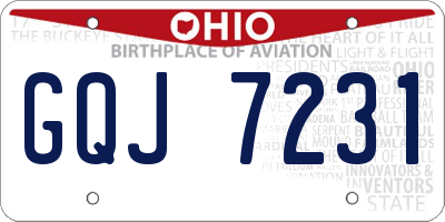 OH license plate GQJ7231