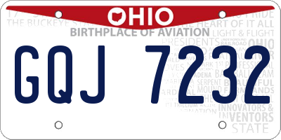 OH license plate GQJ7232