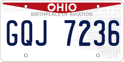 OH license plate GQJ7236
