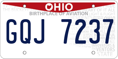 OH license plate GQJ7237