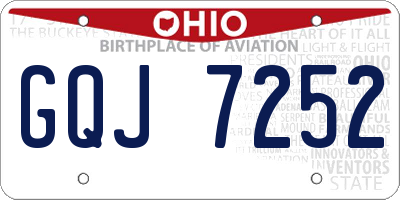 OH license plate GQJ7252