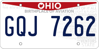 OH license plate GQJ7262