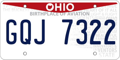 OH license plate GQJ7322