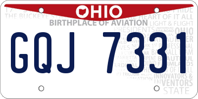 OH license plate GQJ7331