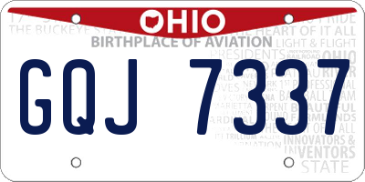 OH license plate GQJ7337