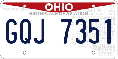 OH license plate GQJ7351