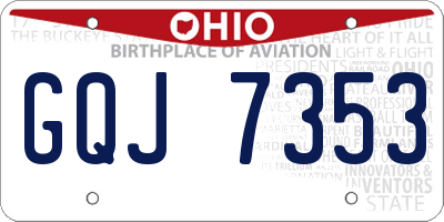 OH license plate GQJ7353