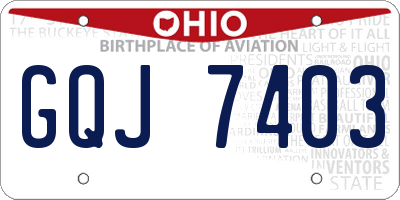 OH license plate GQJ7403