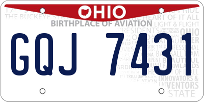 OH license plate GQJ7431